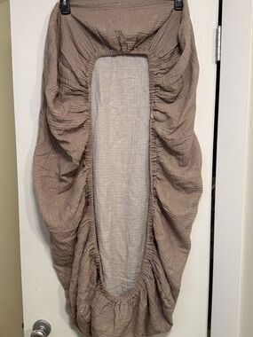 Red Rovr Organic Cotton Muslin Crib Sheet Taupe Neutral Nursery
